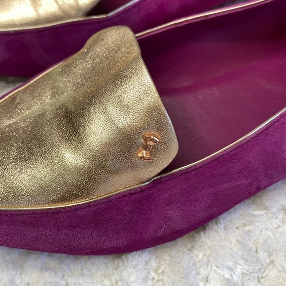 Ted Baker Oleshky Purple/Metallic Leather Ballet Flats US  10.5-11  EU 41 - Picture 9 of 10